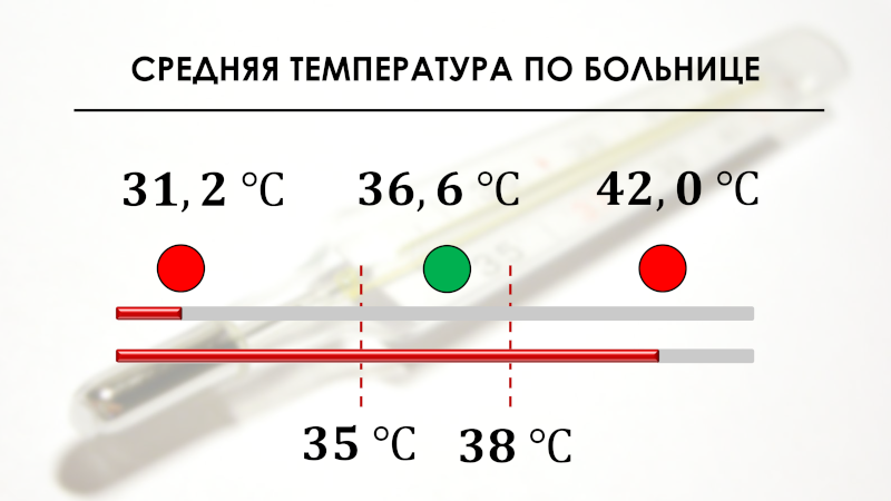 Средняя температура по больнице 36,6 °C